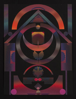 NNC(C)-1, 16 x 12, 2015, ink on japanese fiber - relief print, chine collé, cotton fiber